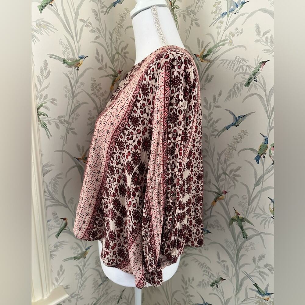 Alya rustic red floral boho blouse size small - Picture 5 of 6